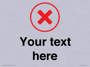 Custom plain background, red cross in a circle sign